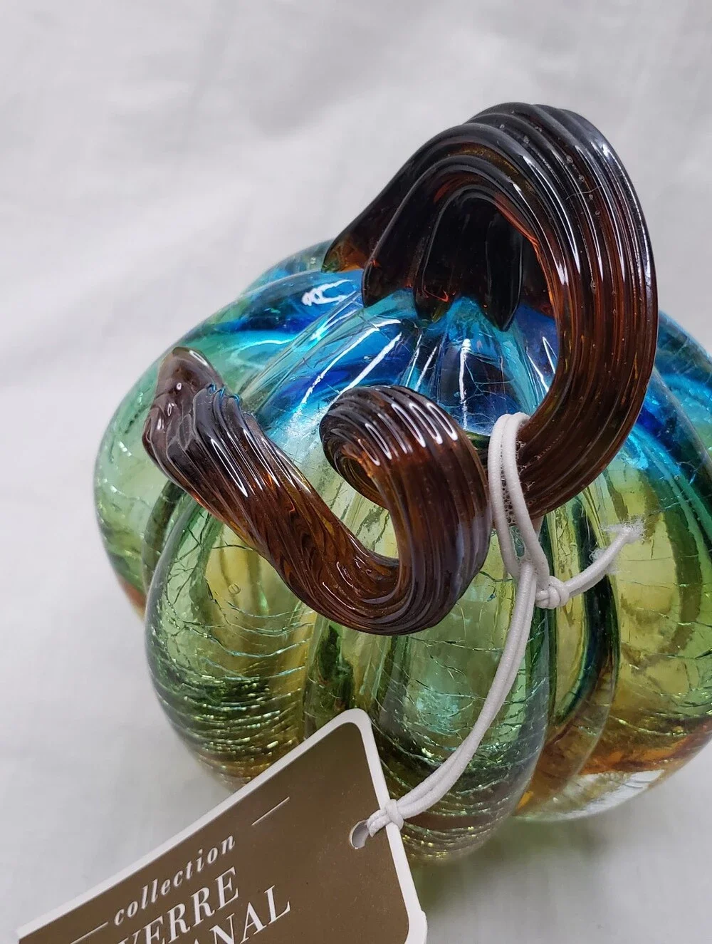 Pier 1 Verre Artisanal Blown Glass Small Pumpkin Venice